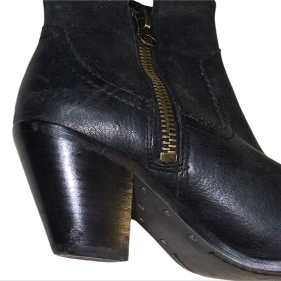 Sam Edelman Women's Black Leather Fringe Western Zipper Close Ankle Boots Size 7 - Picture 5 of 10